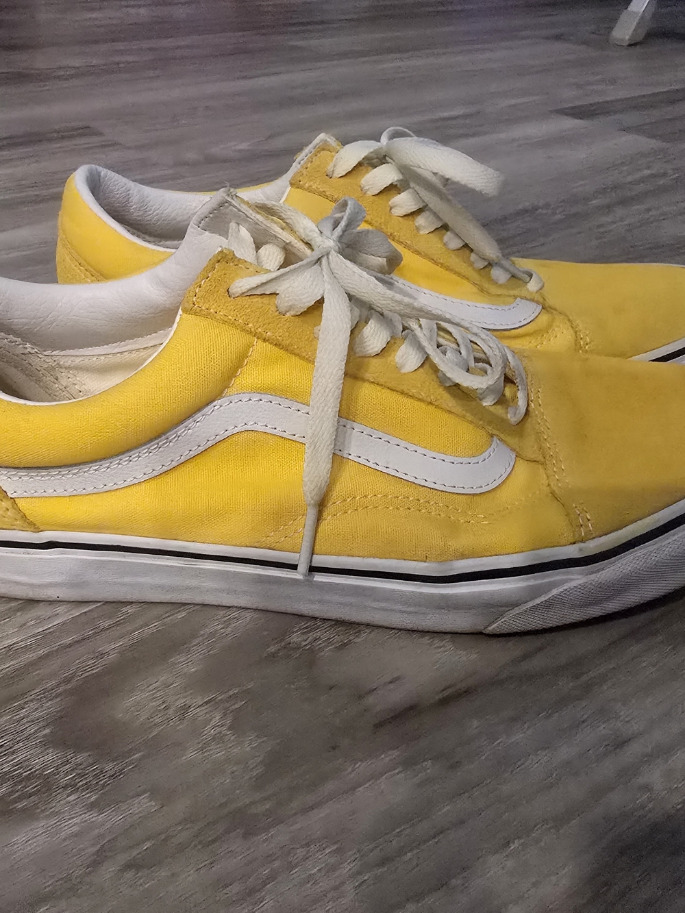 Vans Yellow Low-Top Sneakers with White Stripe